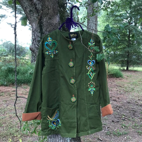 Bob Mackie Jackets & Blazers - Bob Mackie Green Embroidered Jacket